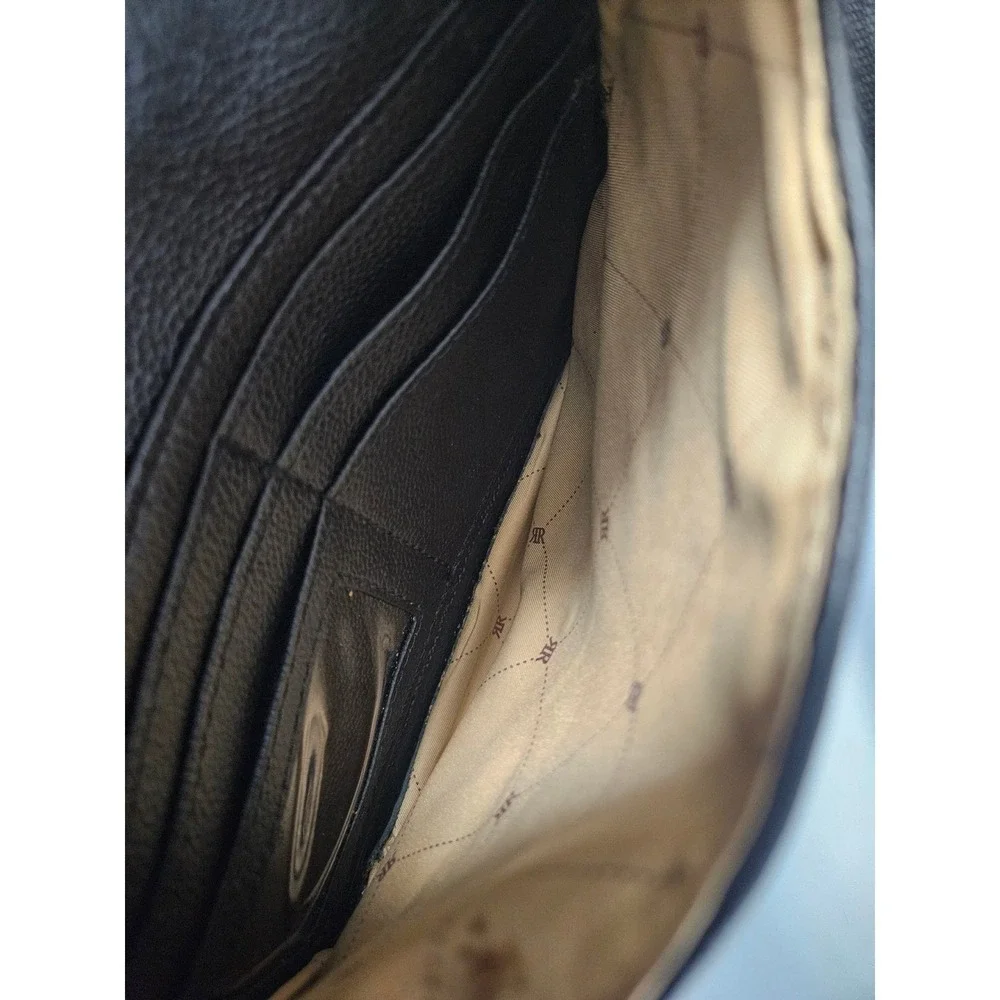ROMA Leathers Concealed Carry Crossbody Bag, Black Pebbled Leather, No Key - Picture 8 of 10